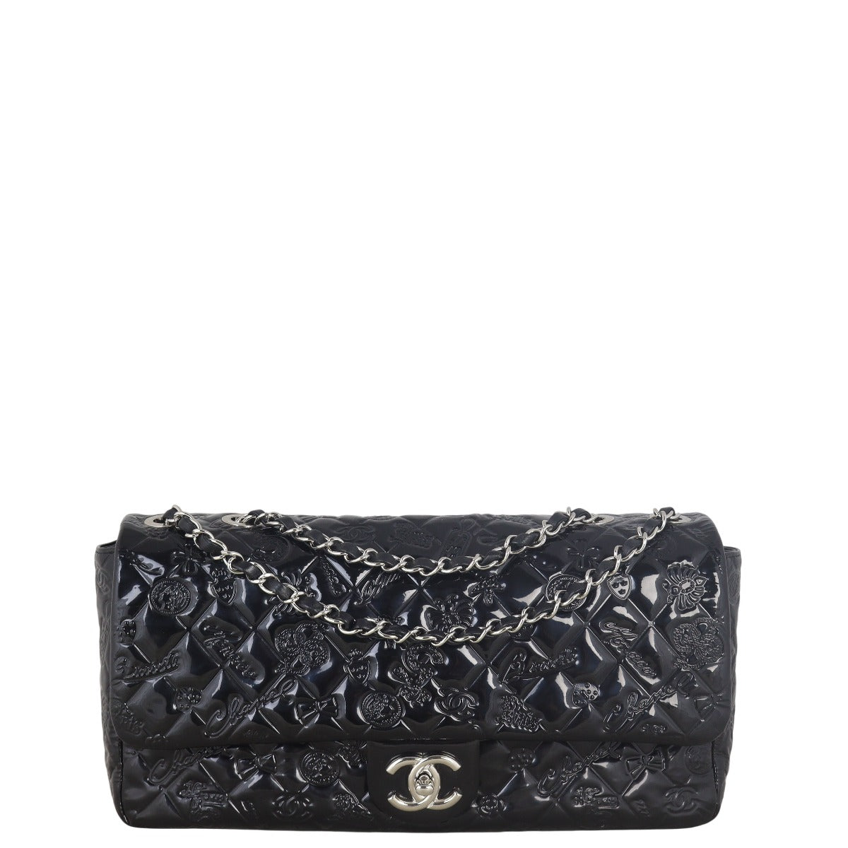 Chanel Lucky Charm Single Bag Patent Quilted Black Shoulder Bag