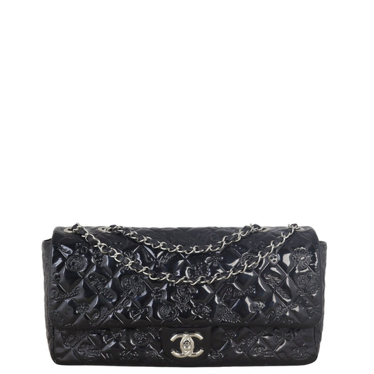 Chanel Lucky Charm Single Bag Patent Quilted Black Shoulder Bag
