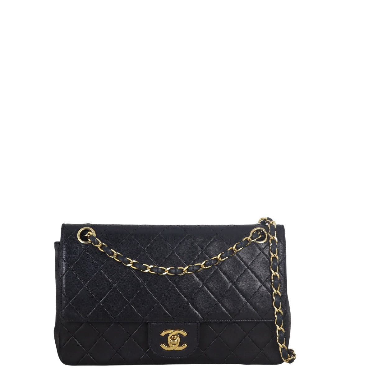 Chanel Classic Double Flap Handbag Quilted Black Crossbody Bag Medium 17072025