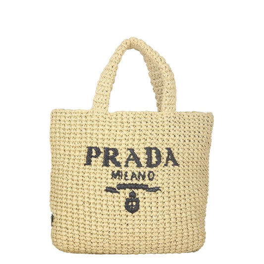 Prada Tote Handbag Raffia Small Tote Bag