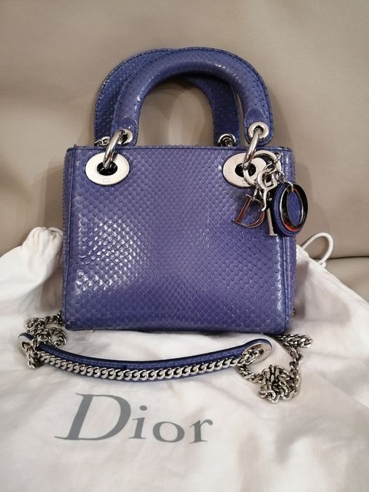 Dior Christian Lady Pitone Crossbody Bag Mini