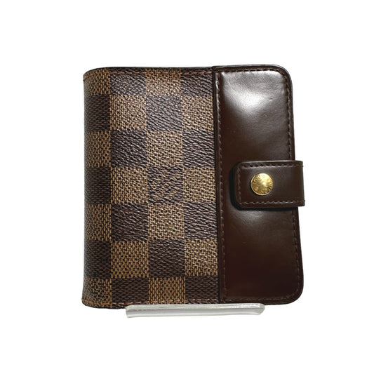 Louis Vuitton Bifold N61668 Damier pocket zipper Canvas Brown Wallet Case