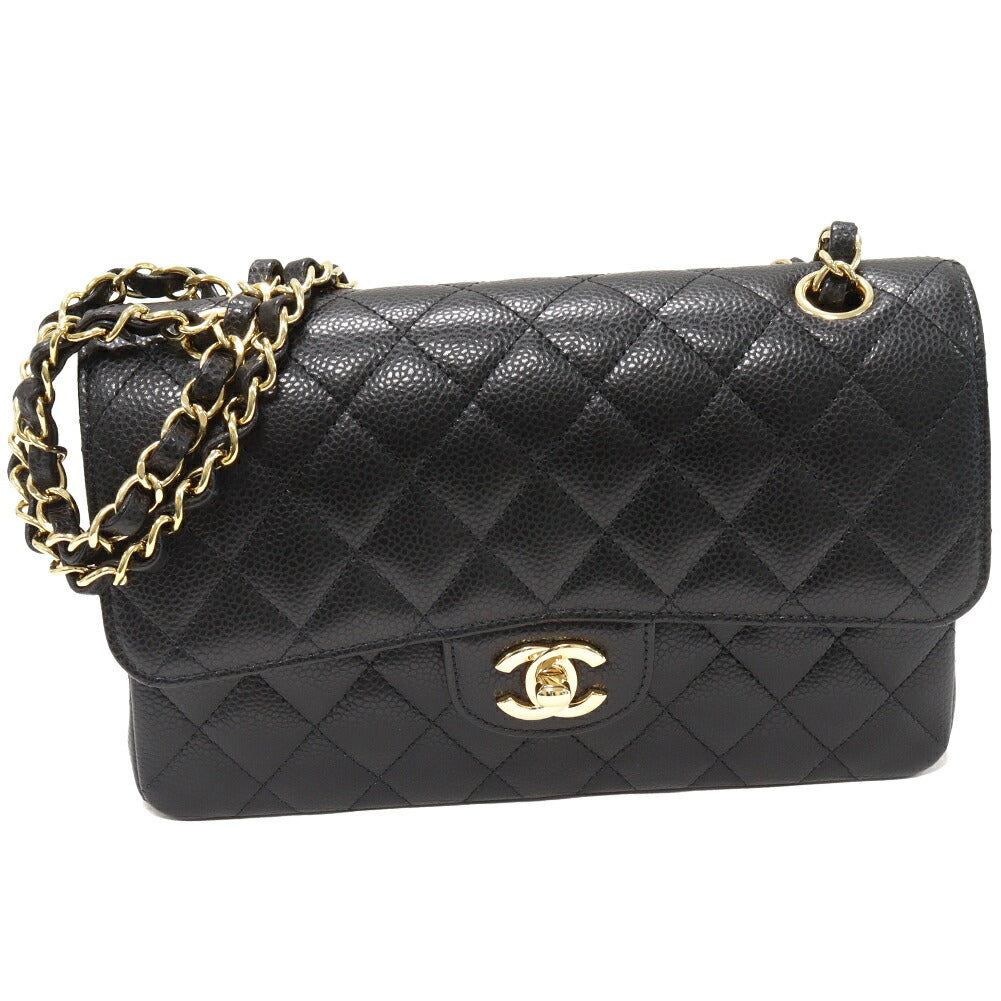 Chanel Grained Calfskin Classic Matelassé 2way Bag Black Gold Hardware
