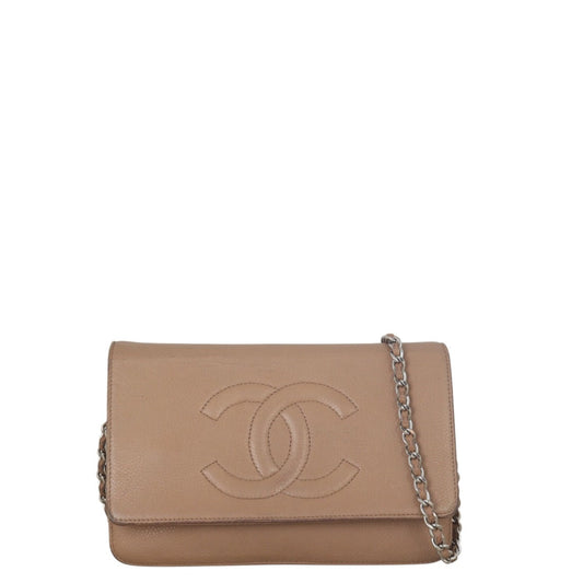 Chanel Timeless Wallet on Handbag Brown Chain Crossbody Bag