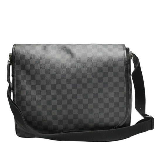Louis Vuitton N58033 Damier Grafitte Daniel GM Leather Black Shoulder Bag