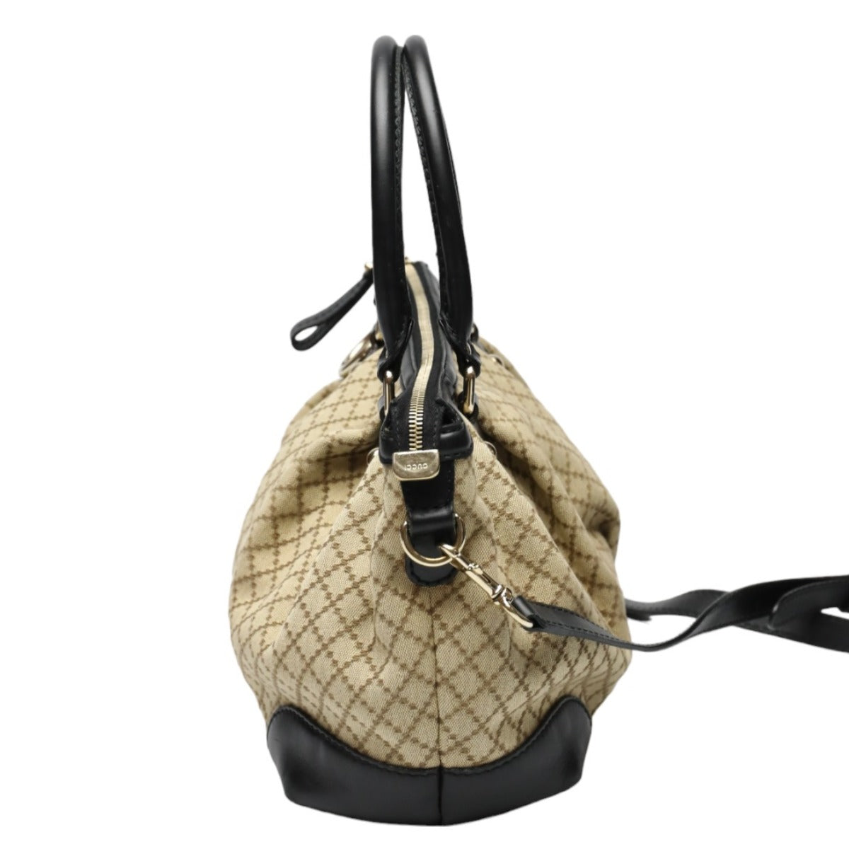 Gucci x 2WAYShoulder Diamante Canvas Black Beige Shoulder Bag