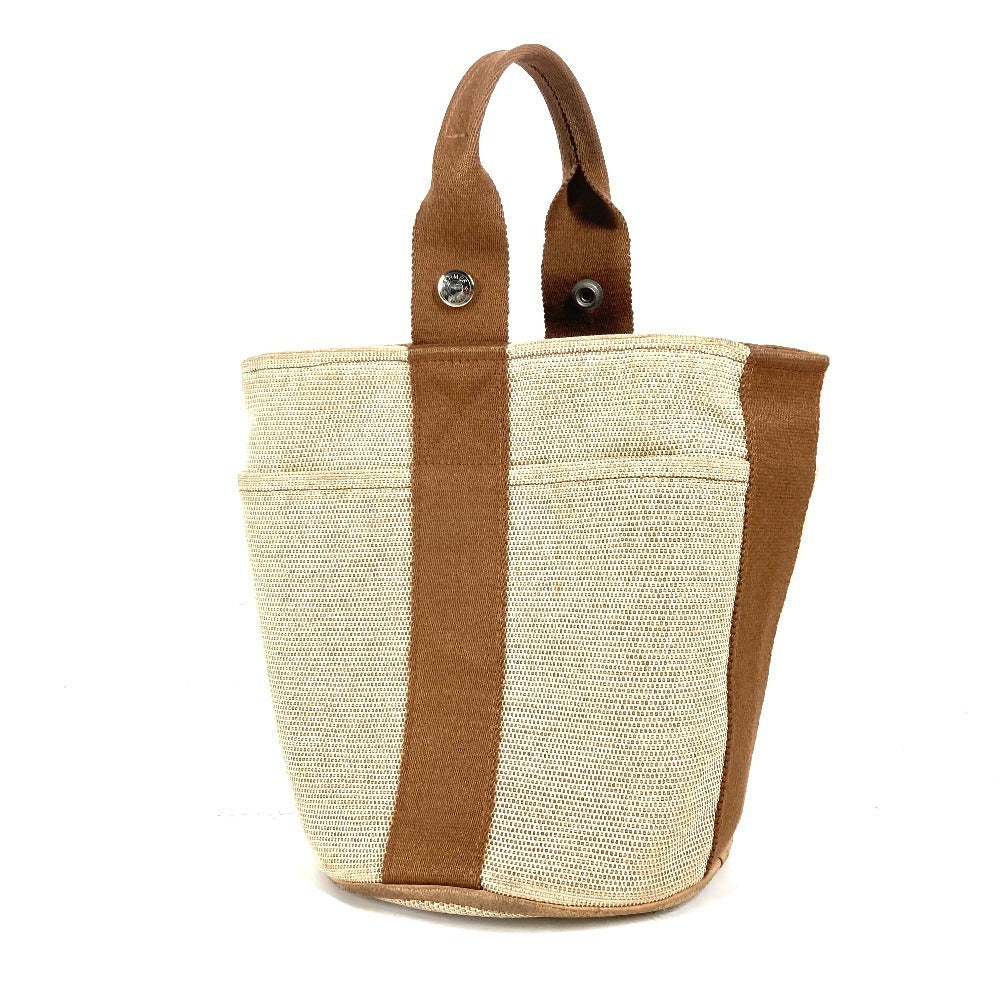 Hermes Handbag Sakso Pm Women Canvas Brown Travel Bag
