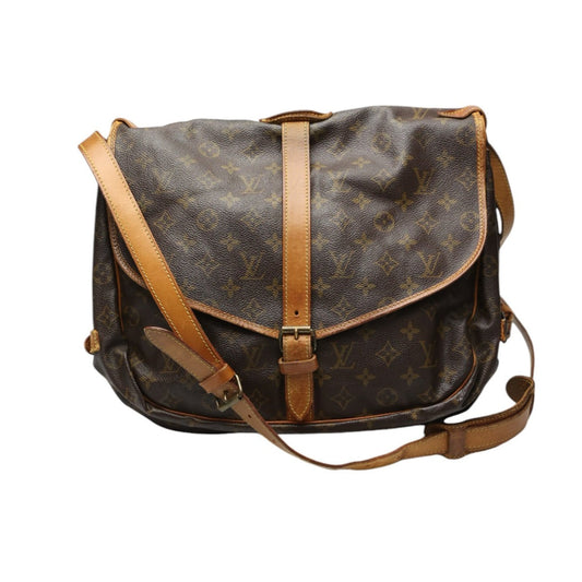 Louis Vuitton M42254 Samuel 35 Monogram Leather Canvas Brown Shoulder Bag