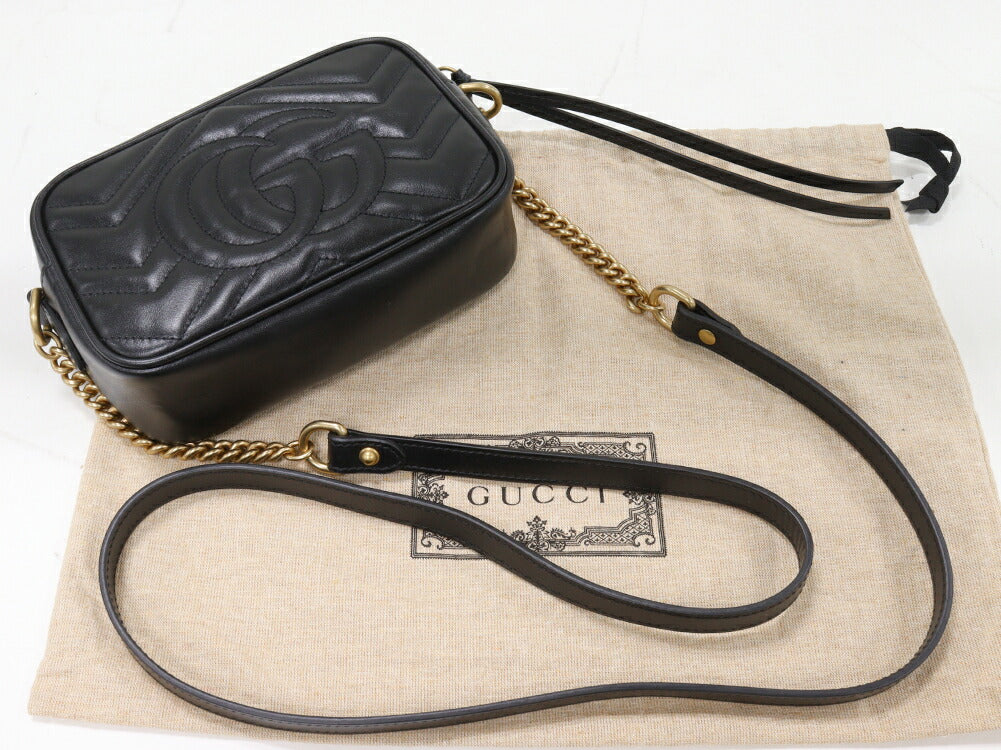 Gucci Calf Marmont Shoulder Bag Mini Chain Dtd1T 1000
