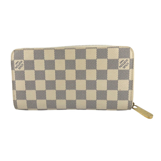 Louis Vuitton Long Purse N60019 Damier Azur Canvas White Wallet Case