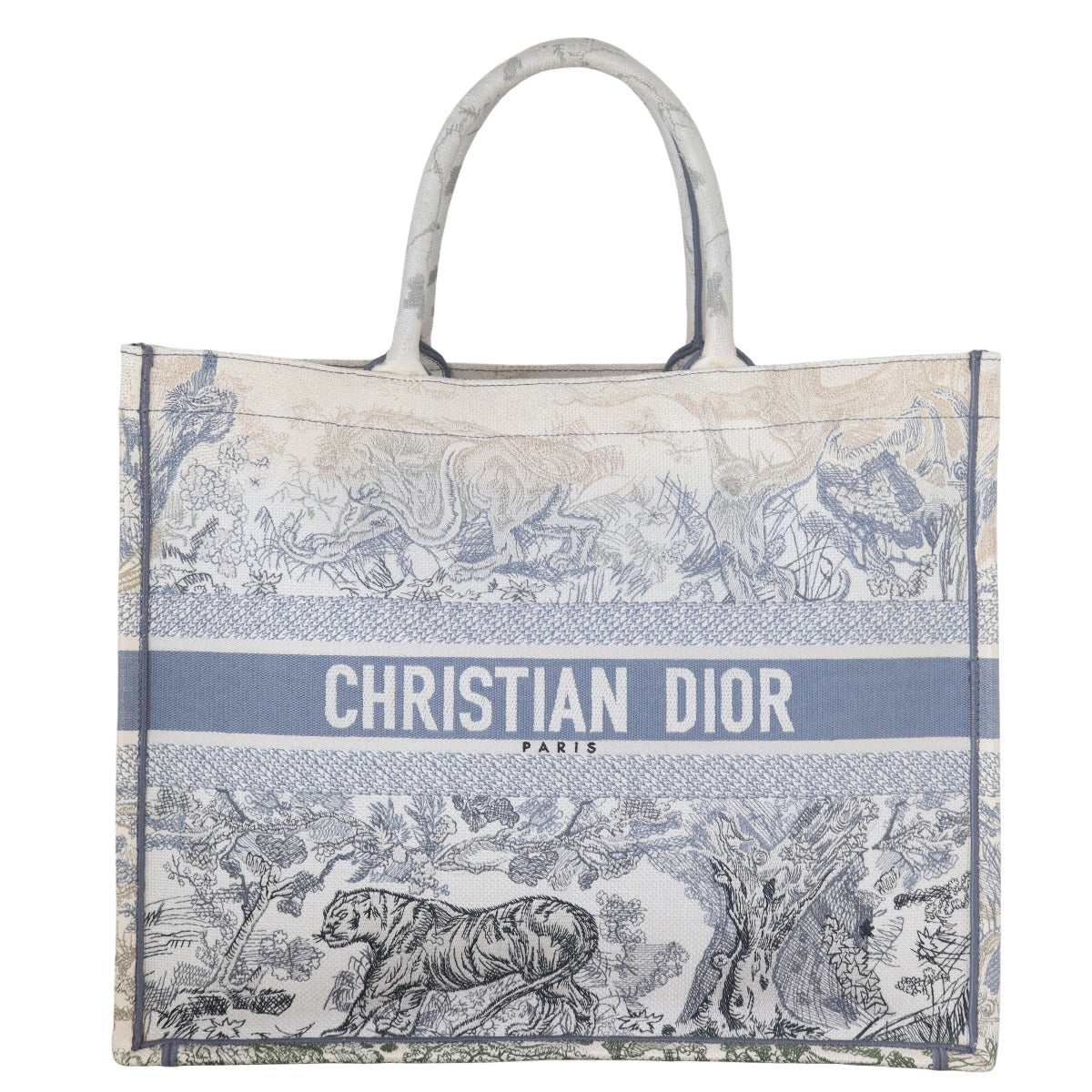Dior Book Tote Toile De Jouy Handbag Large Tote Bag