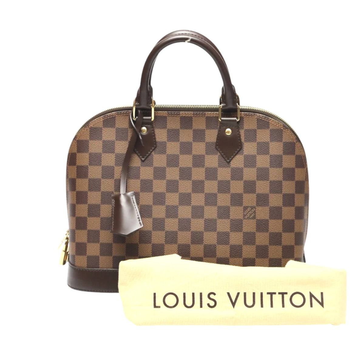 Louis Vuitton N53151 Damier 2WAY Damier Alma Canvas Brown Handbag