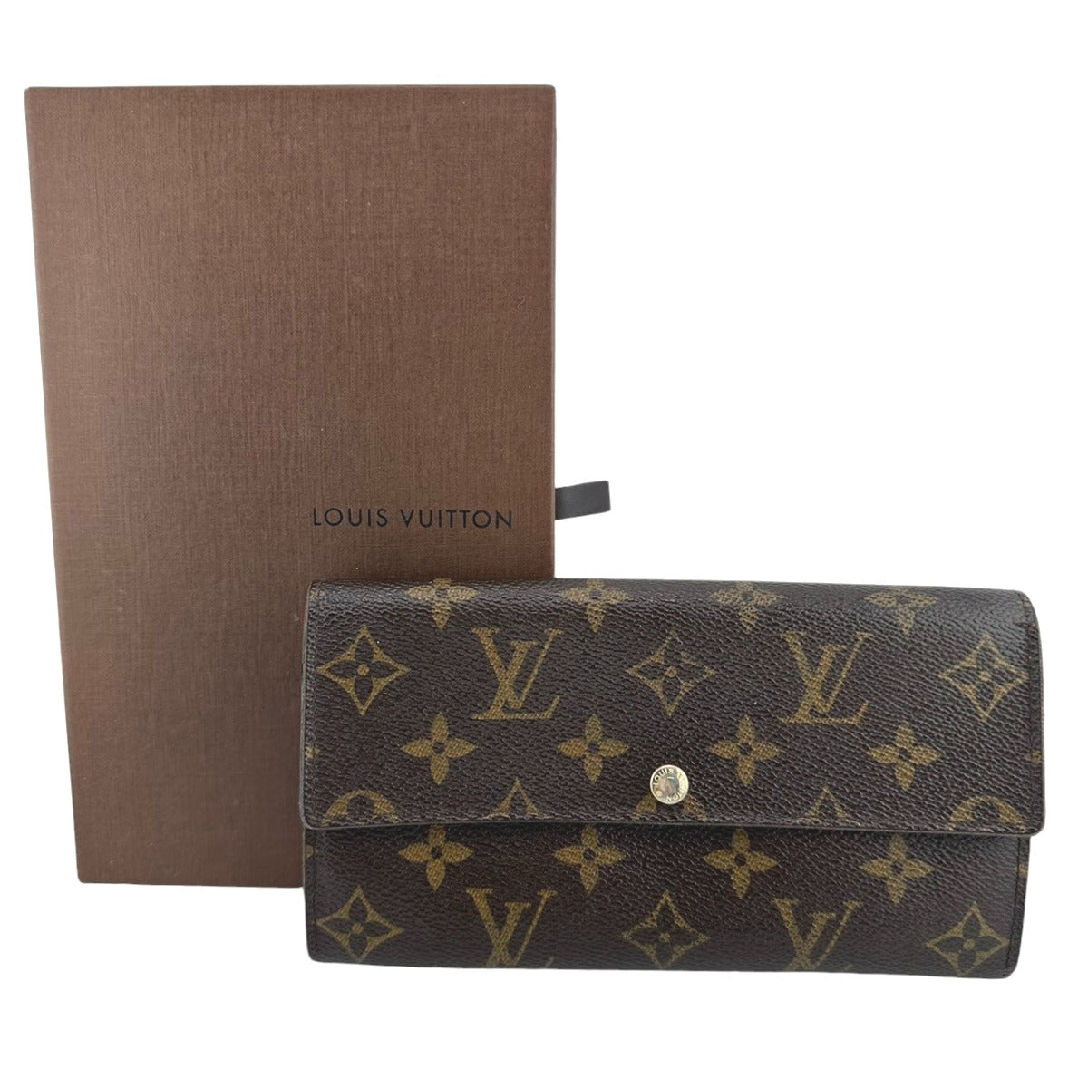 Louis Vuitton Long Purse M61734 Long Zipper Monogram Canvas Brown Wallet Case