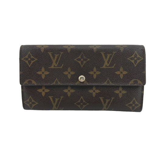 Louis Vuitton Long Purse M61734 Long Zipper Monogram Canvas Brown Wallet Case