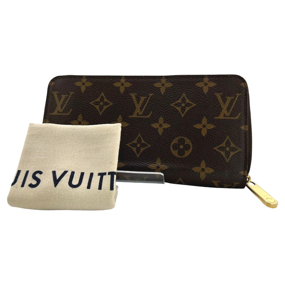 Louis Vuitton Long Purse M42616 Zip Around Monogram Canvas Brown Wallet Case