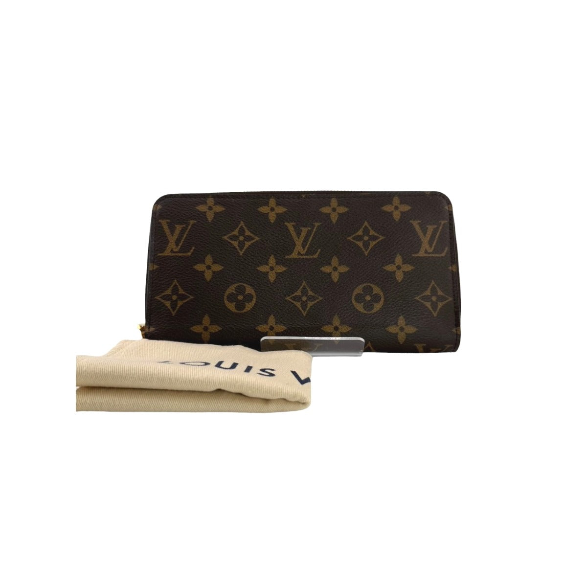 Louis Vuitton Long Purse M41895 Zip Around Monogram Canvas Brown Wallet Case