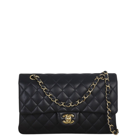 Chanel Classic Double Flap Lambskin Handbag Quilted Black Shoulder Bag 1 25072025