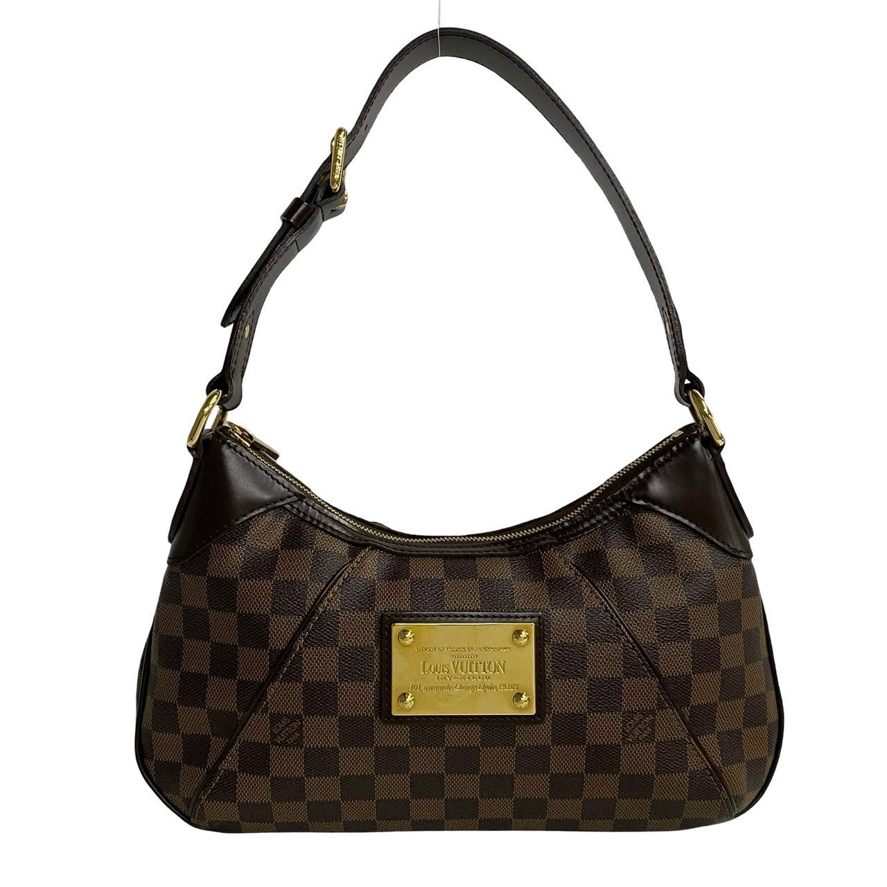 Louis Vuitton N48180 PVC Damier Thames PM Leather Brown Shoulder Bag