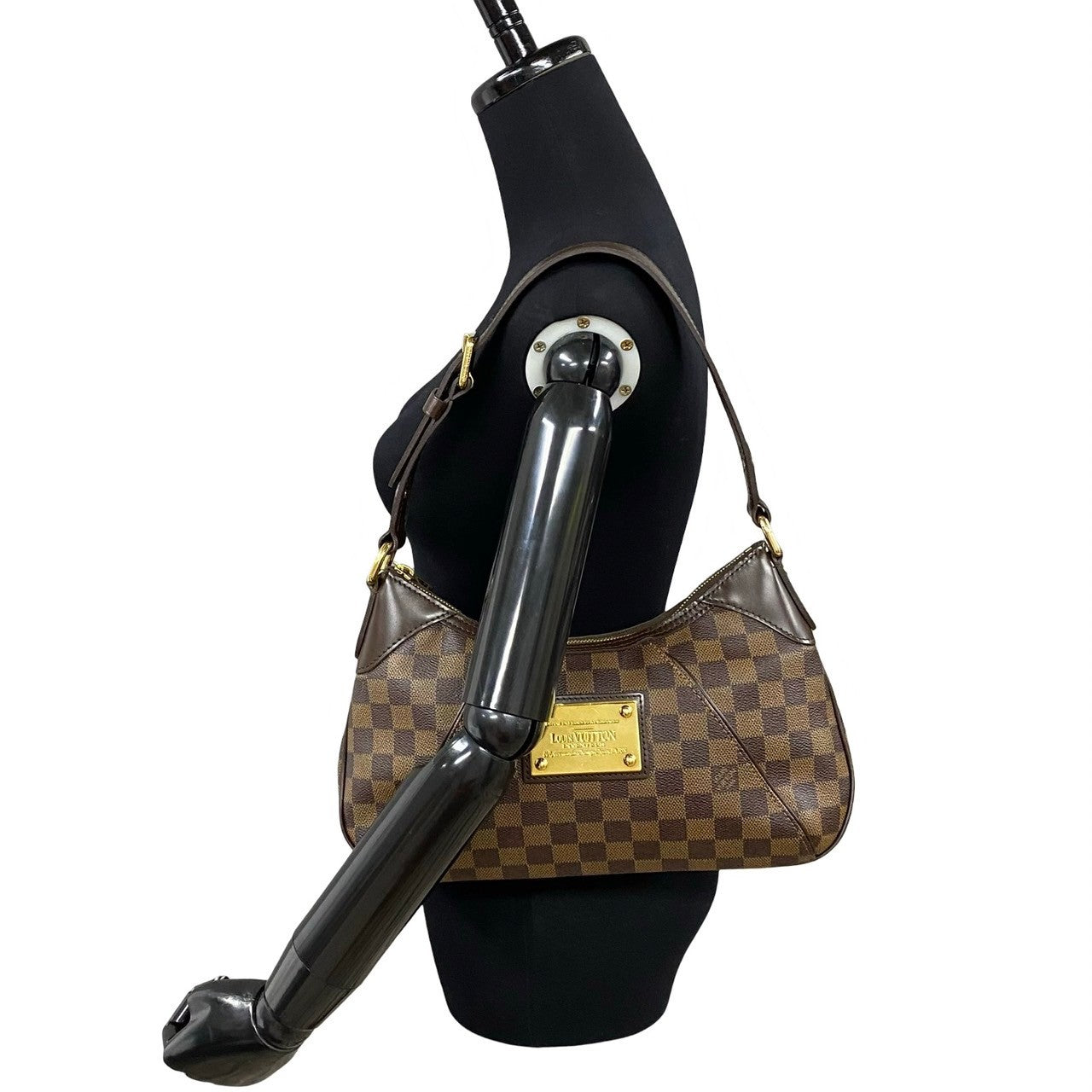 Louis Vuitton N48180 PVC Damier Thames PM Leather Brown Shoulder Bag
