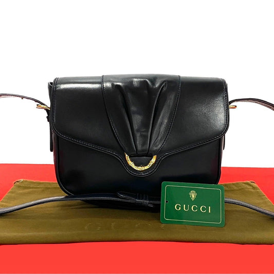 Gucci Bamboo Leather Black Shoulder Bag