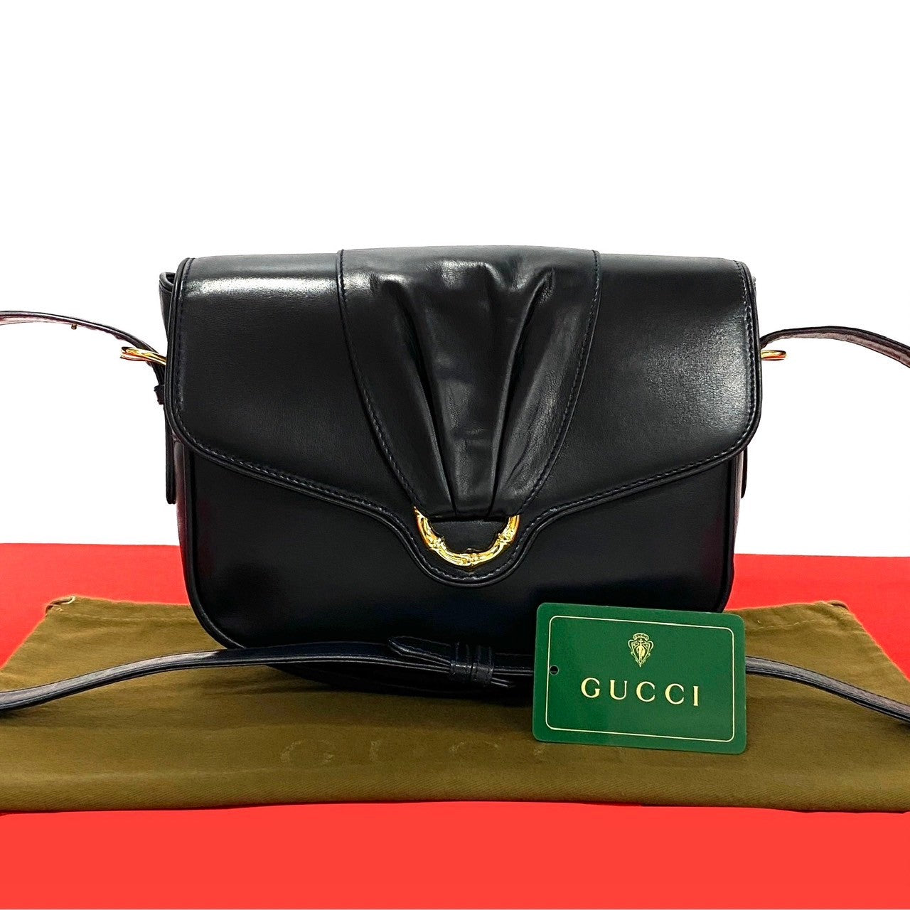 Gucci Old Bamboo Shoulder Bag Leather