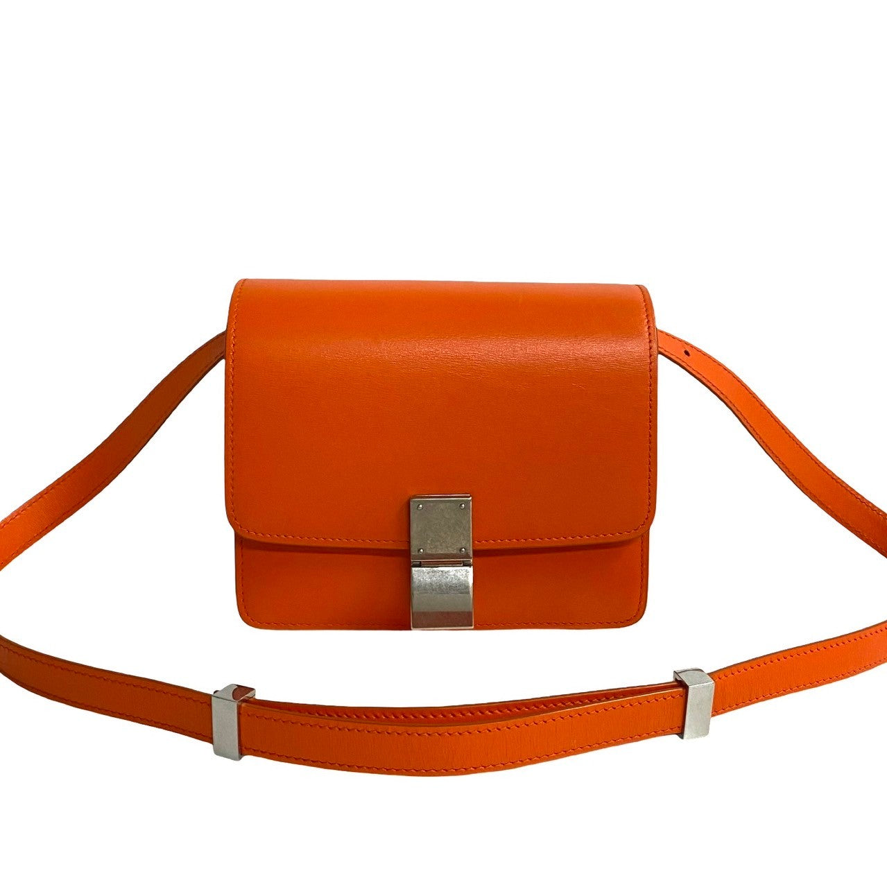 Shoulder Bag Orange Classic Box Women Leather
