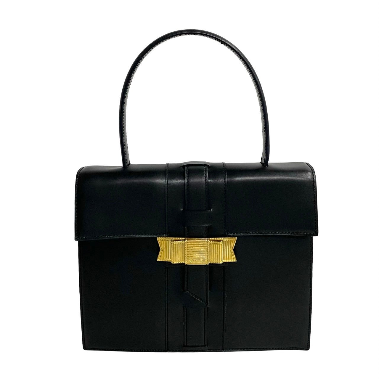 Calfskin, Ribbon Metal Women Leather Black Travel Bag
