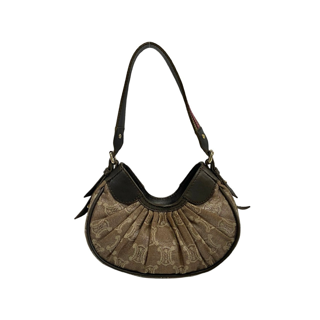 Triomphe Logo Pattern Women Leather Canvas Travel Bag