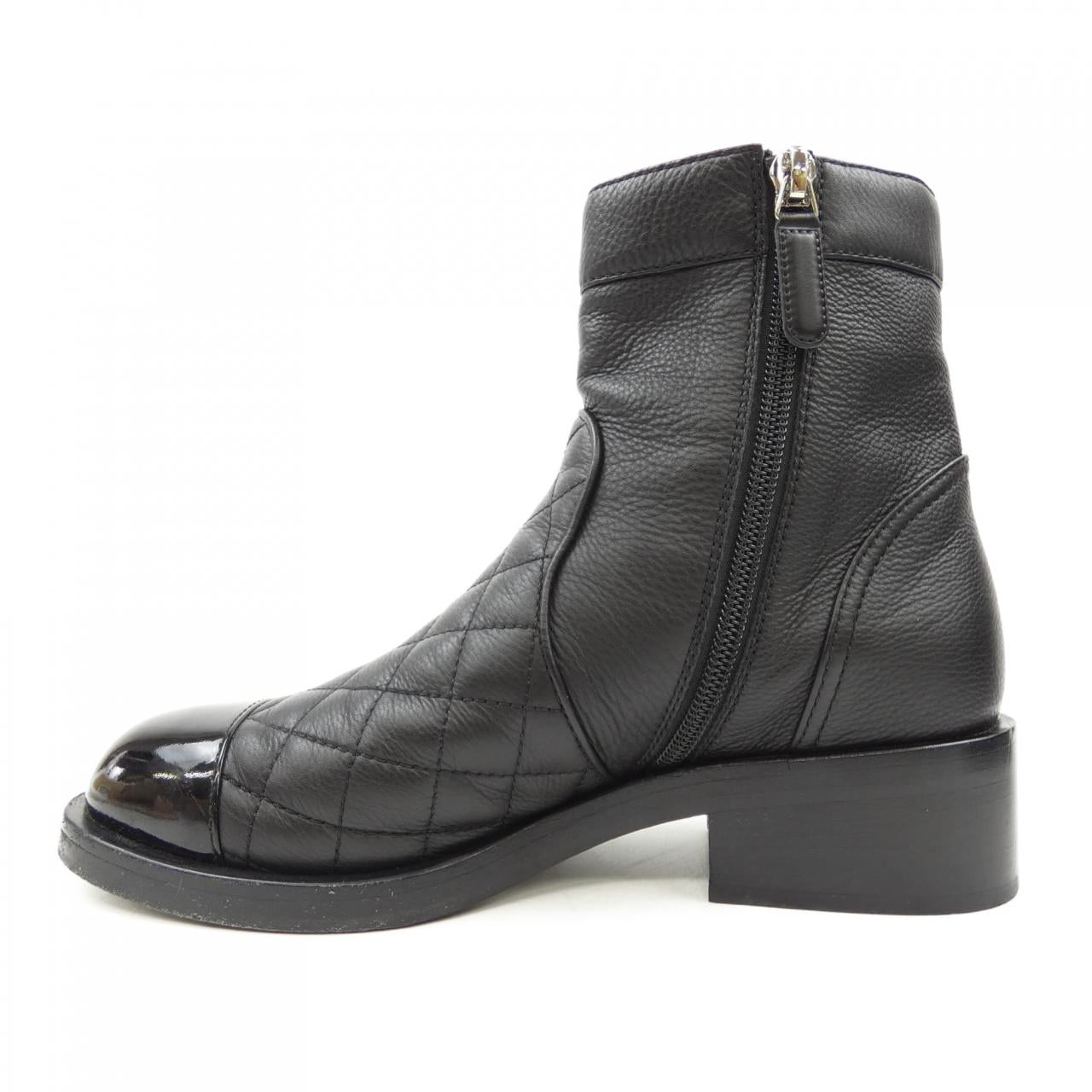 Chanel G36763Y55020 Calfskin Patent Calfskin Boots