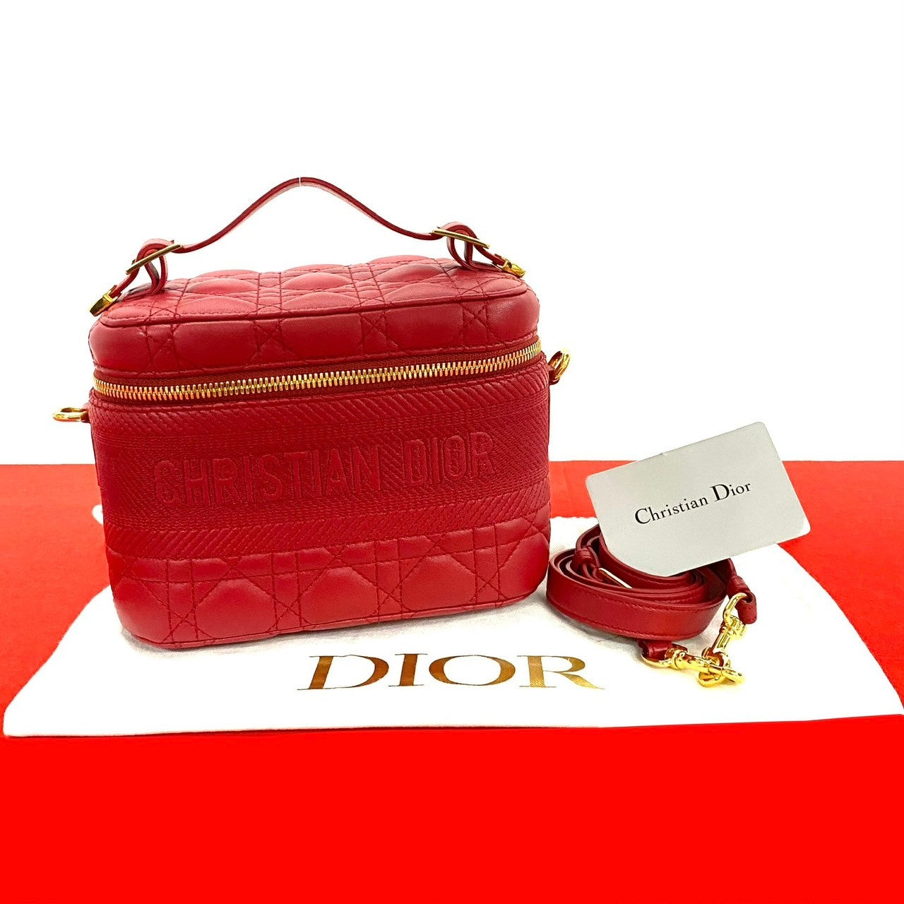 Dior Shoulder Bag Travel Leather Red