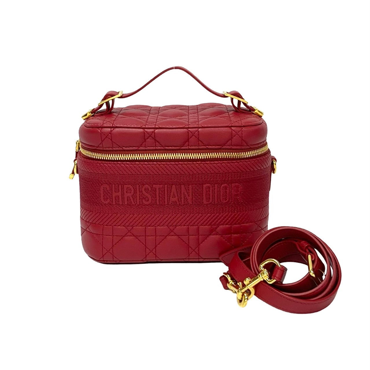 Dior Shoulder Bag Travel Leather Red