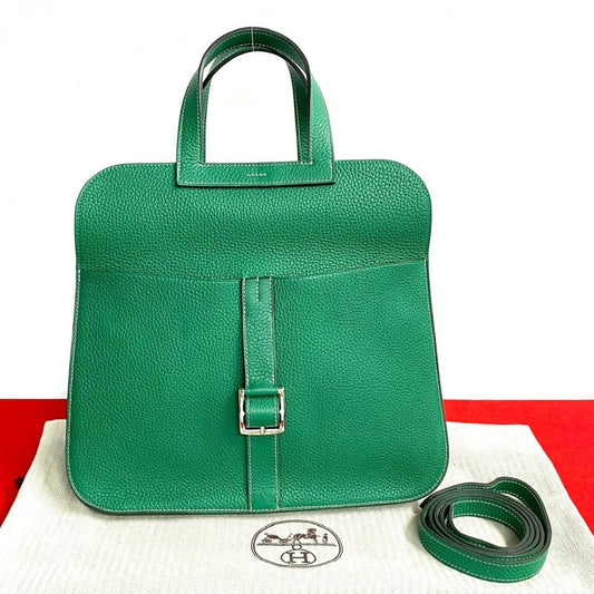 Hermes Shoulder Bag Taurillon Clemence Arzan Women Green