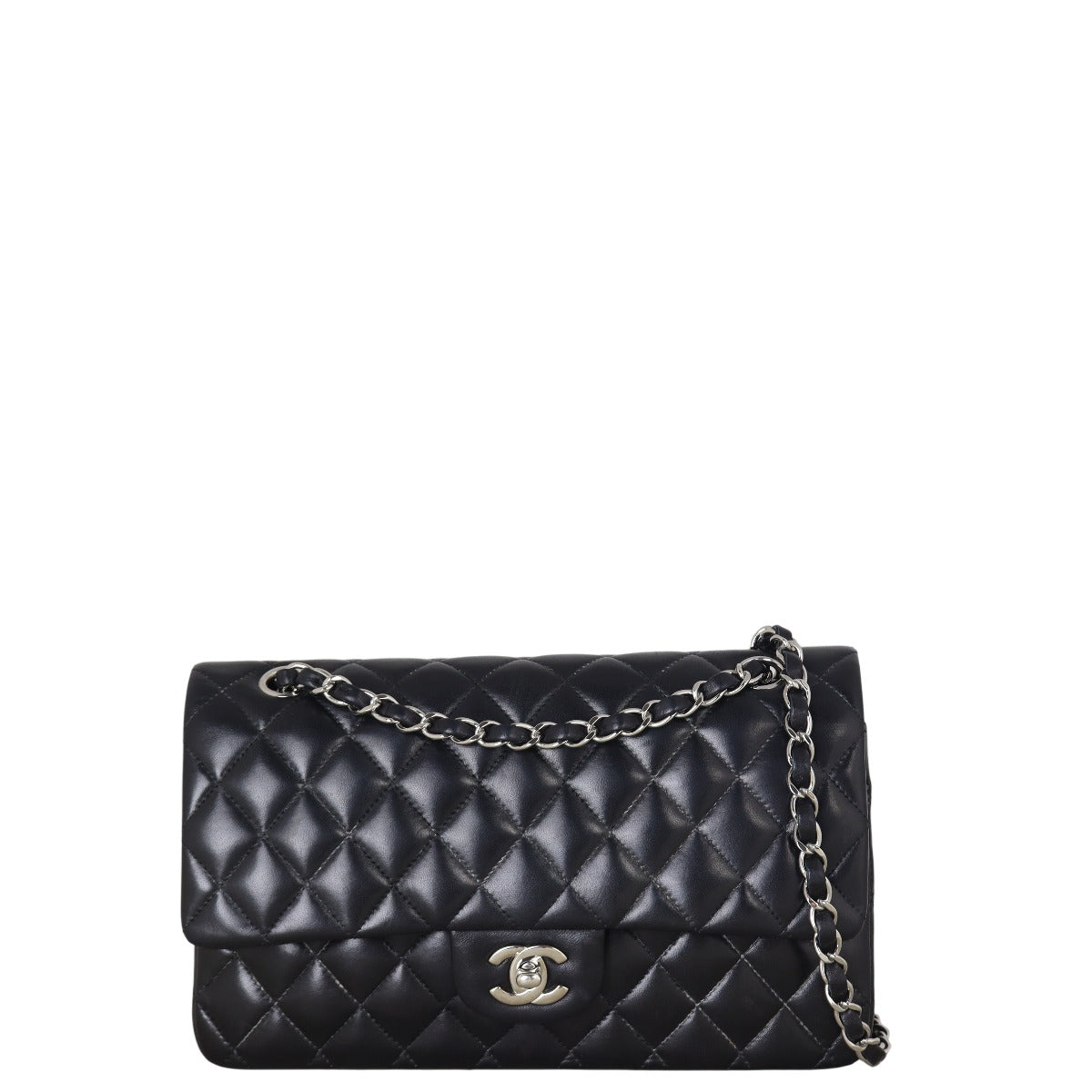 Chanel Classic Double Flap Lambskin Handbag Quilted Black Shoulder Bag 1 04082025