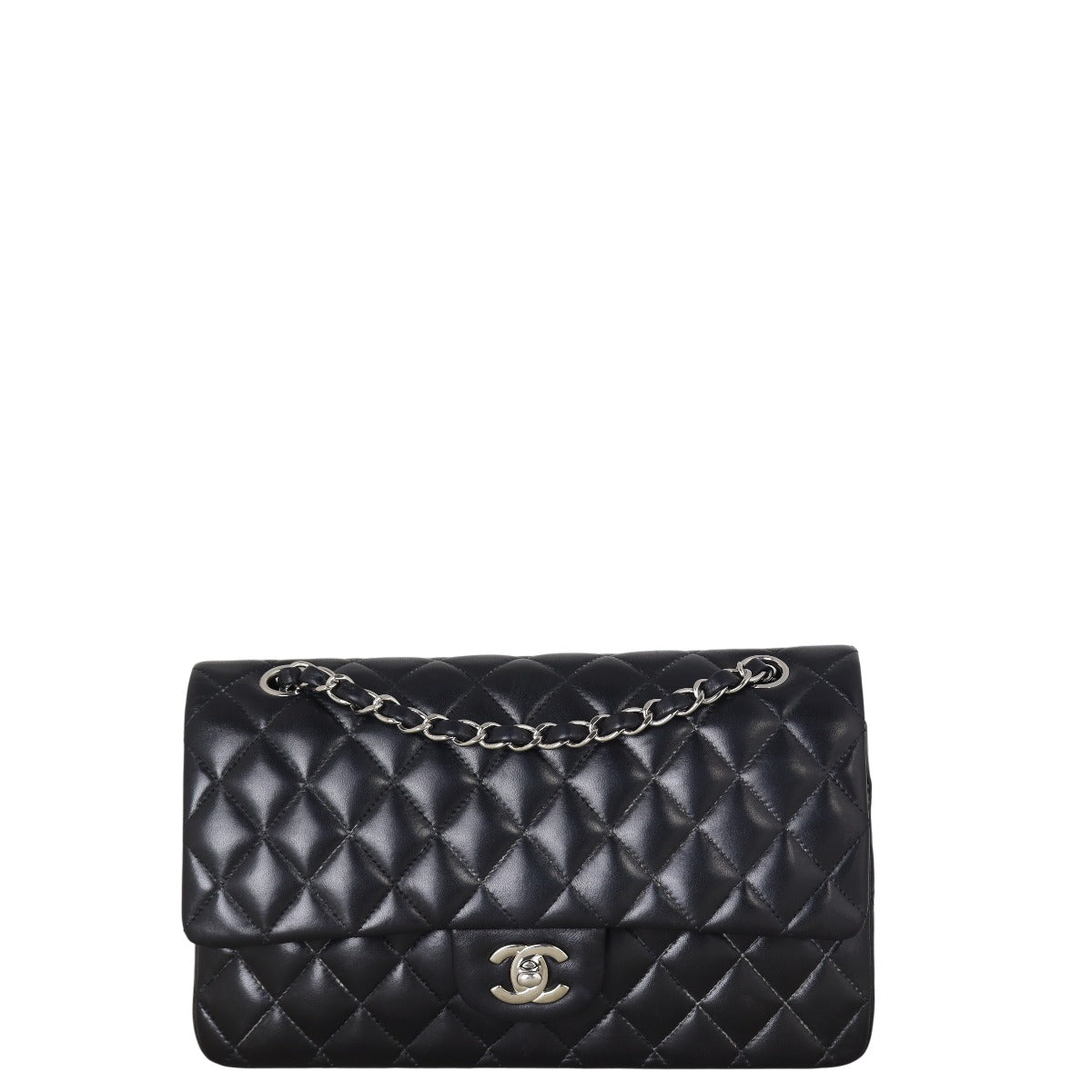 Chanel Classic Double Flap Lambskin Handbag Quilted Black Shoulder Bag 1 04082025