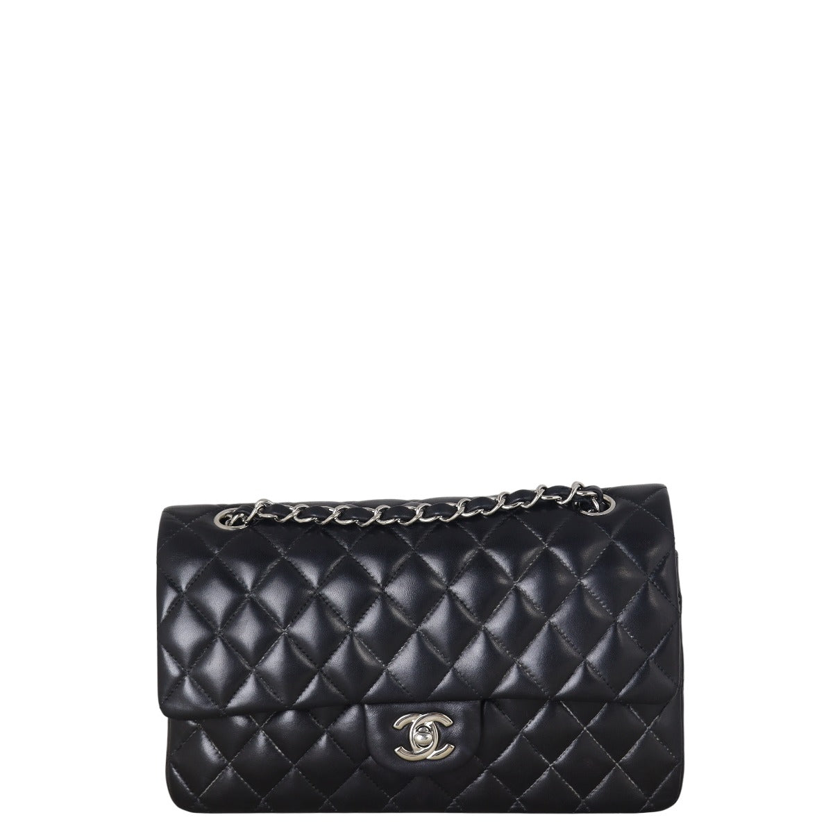 Chanel Classic Double Flap Lambskin Handbag Quilted Black Shoulder Bag 1 04082025