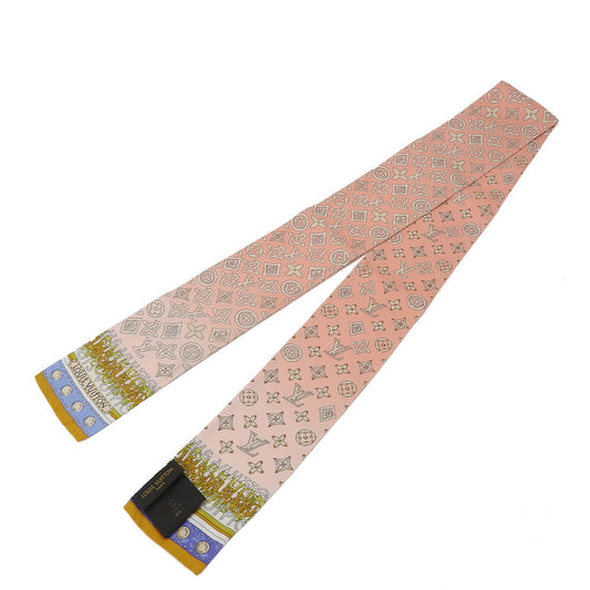 Louis Vuitton scarf M75208 silk Map Bando Monogram Pink