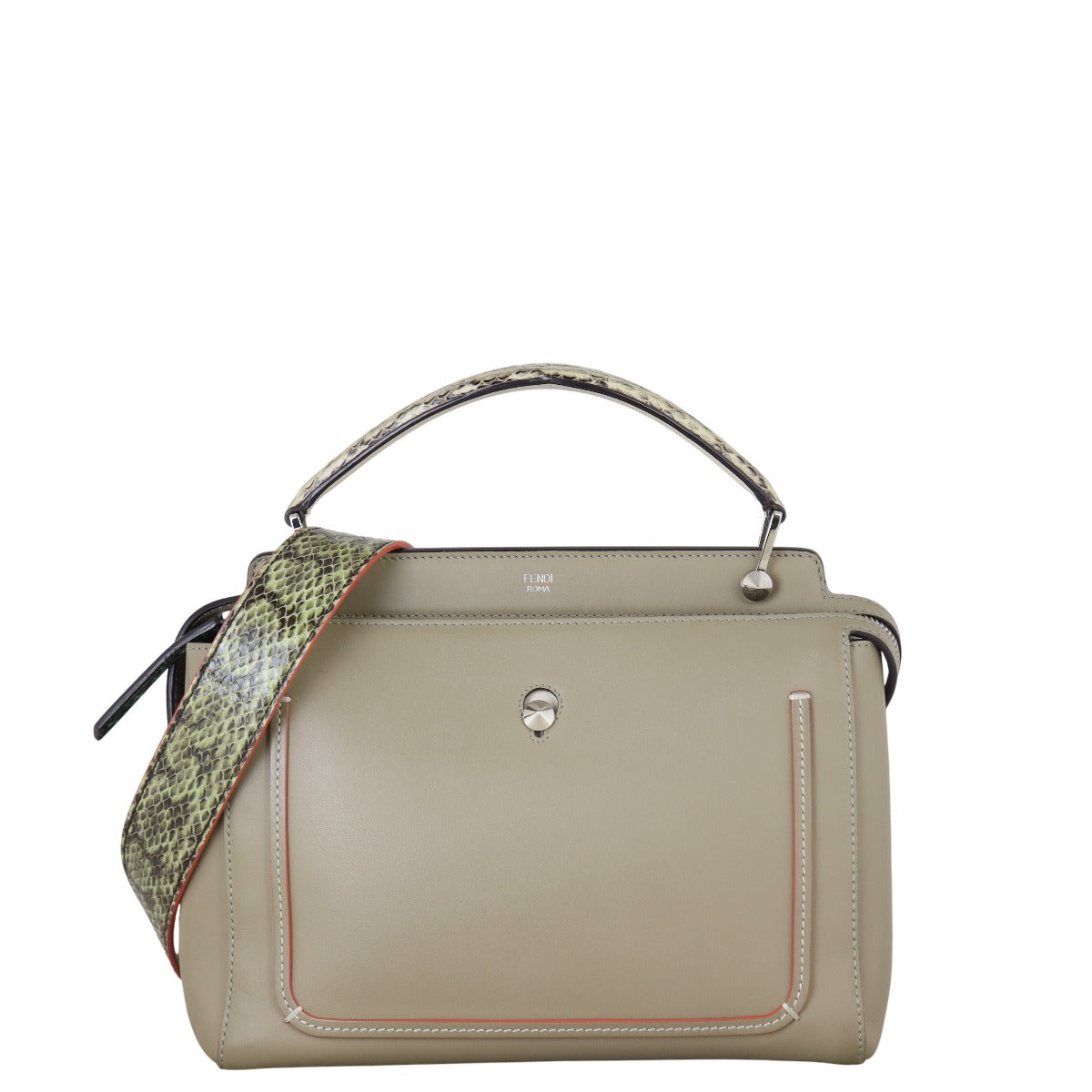 Fendi Dotcom Top Handle Bag Python Shoulder Bag