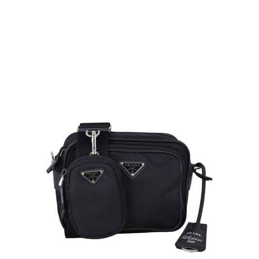 Prada Shoulder Bag Re-Edition Tessuto Camera Bag Nylon Black Mini