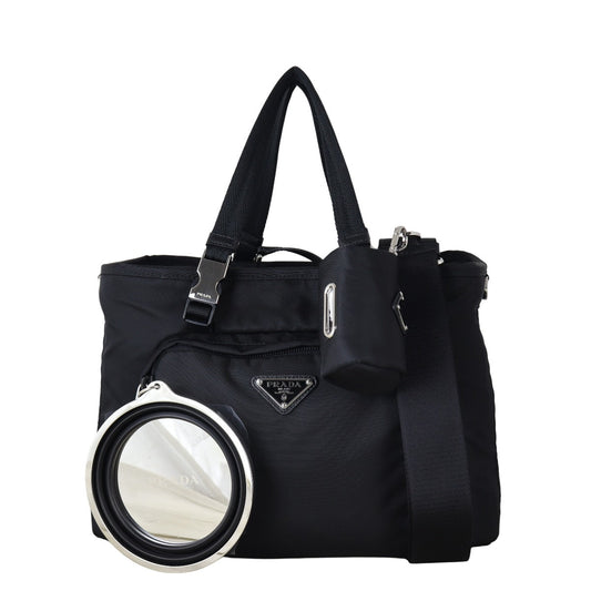 Prada Re And Saffiano Pet Bag Nylon Travel Bag