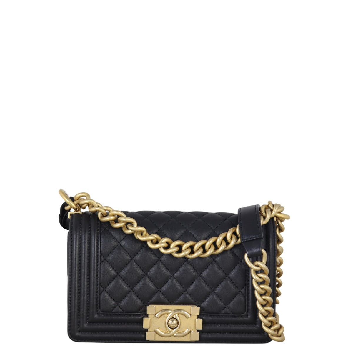 Chanel Boy Handbag Quilted Black Crossbody Bag Small 25082025