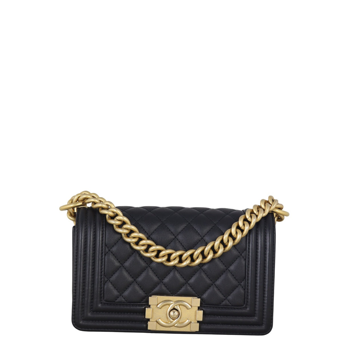 Chanel Boy Handbag Quilted Black Crossbody Bag Small 25082025