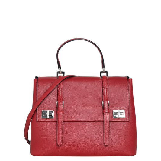 Prada Saffiano Cuir Top Handle Bag Travel Bag