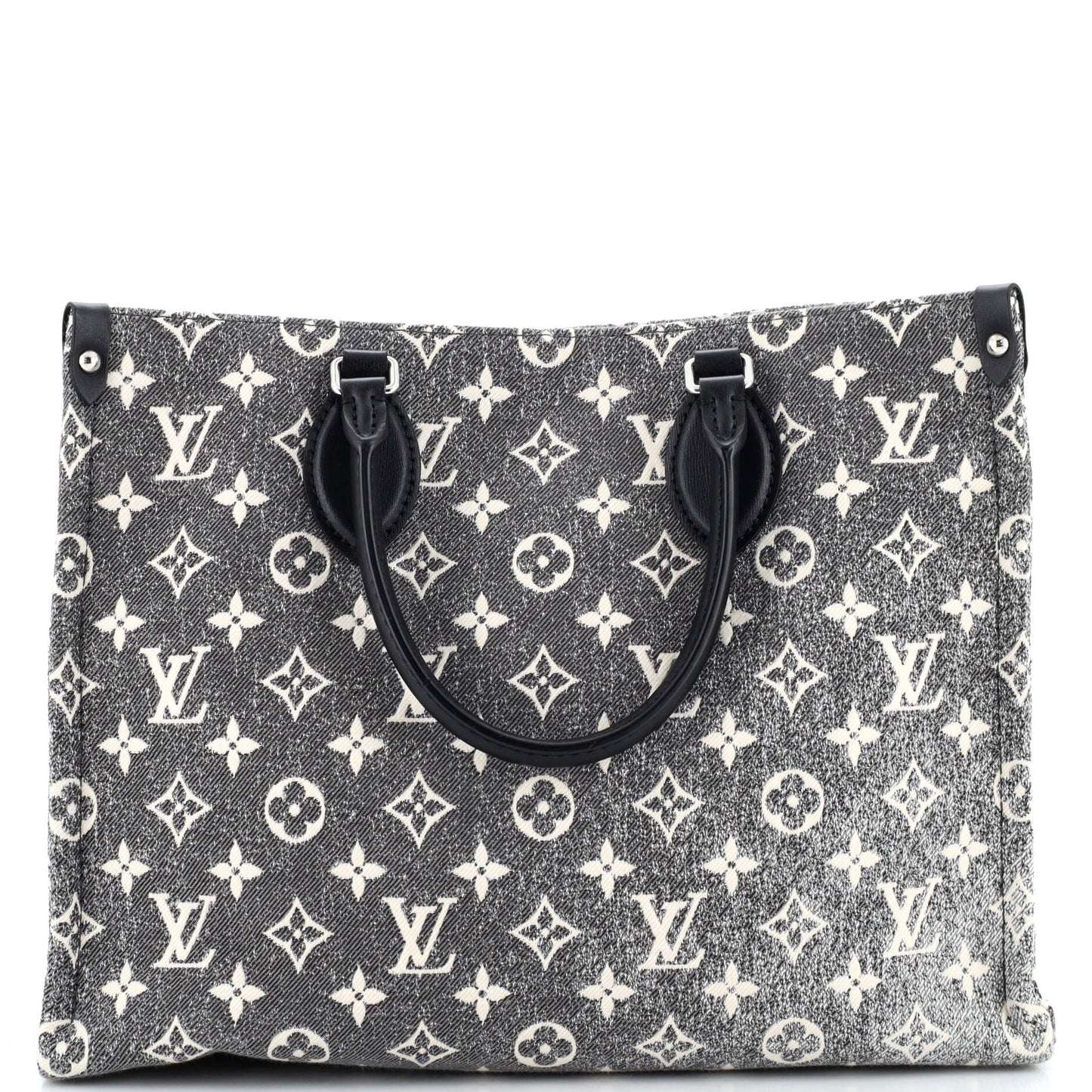 Louis Vuitton Onthego Tote Jacquard Mm Denim Monogram Shoulder Bag