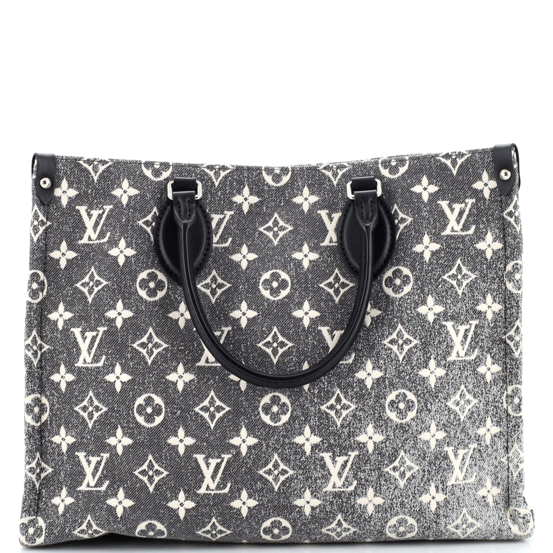 Louis Vuitton Onthego Tote Jacquard Mm Denim Monogram Shoulder Bag