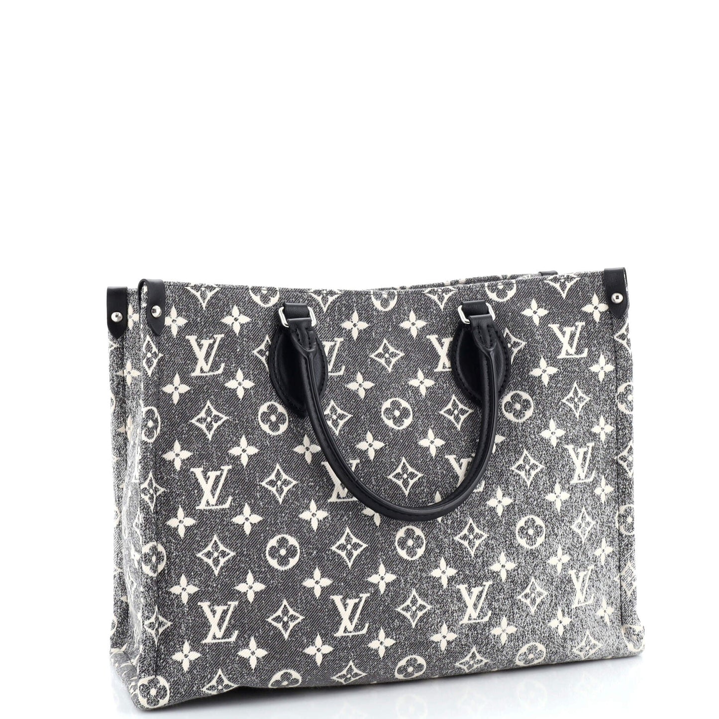 Louis Vuitton Onthego Tote Jacquard Mm Denim Monogram Shoulder Bag