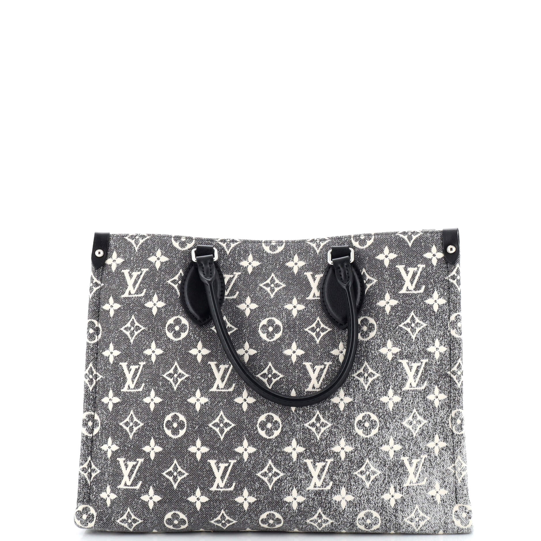 Louis Vuitton Onthego Tote Jacquard Mm Denim Monogram Shoulder Bag