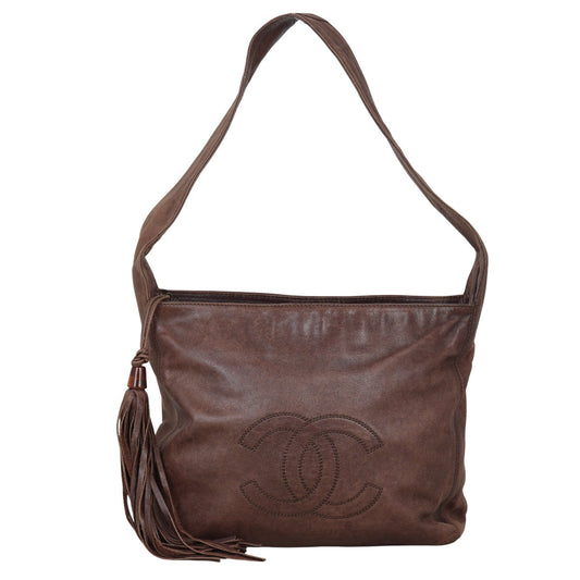 Chanel CC Tassel Shoulder Bag Brown