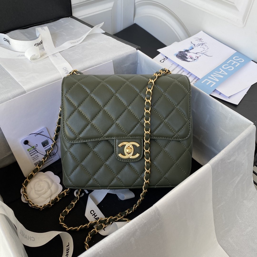 CHLMini Dark , ’s 6.7in Green Flap Mini Bag