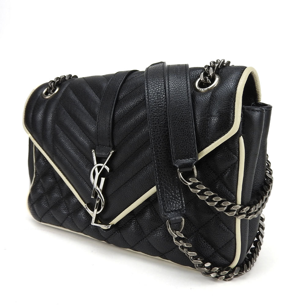 Saint Shoulder Bag Envelope Satchel Women Leather Black