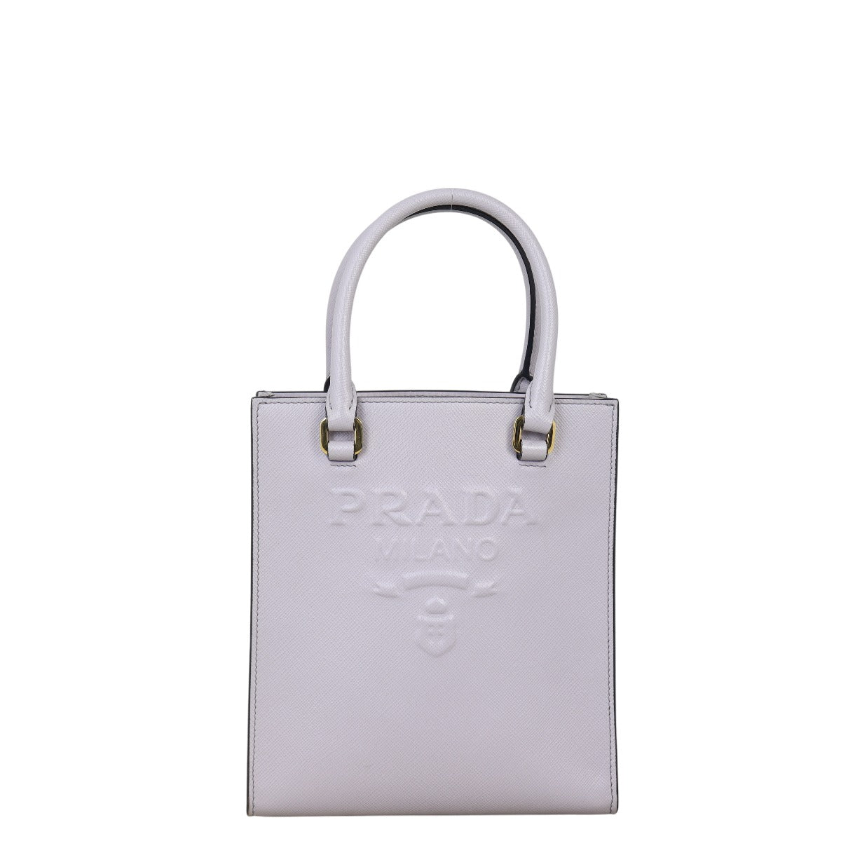 Prada Saffiano Embossed Tote Handbag Small Logo Tote Bag